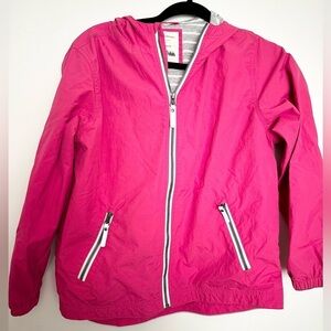 Hanna Andersson jacket size 12 raincoat lightweight pink outdoors fall